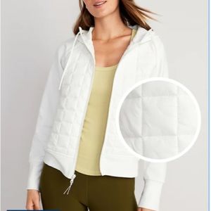 Old Navy Fleece Hybrid Hoodie, White XL NEW!